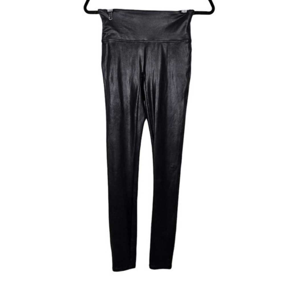 Spanx Womens Black Faux Leather Leggings Size S